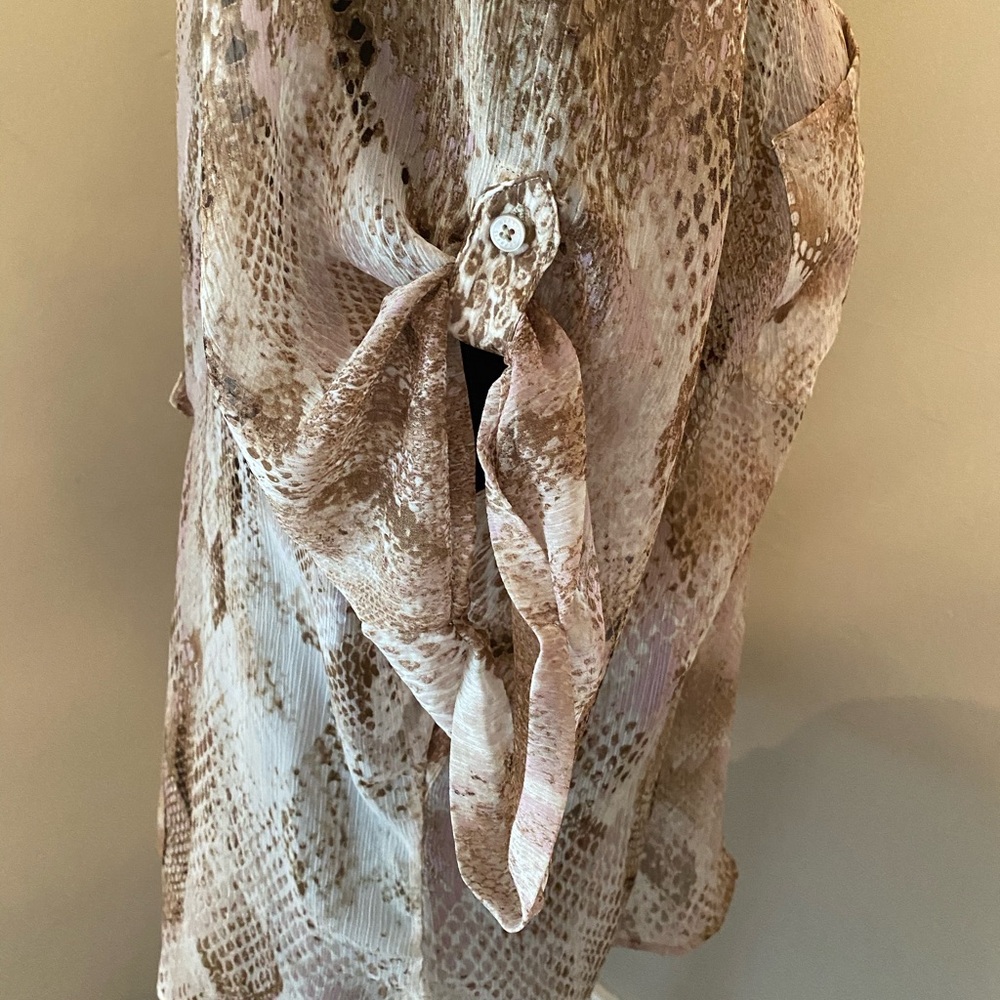 Blush & Neutral Sheer Python Print Flowy Tunic 1/… - image 4